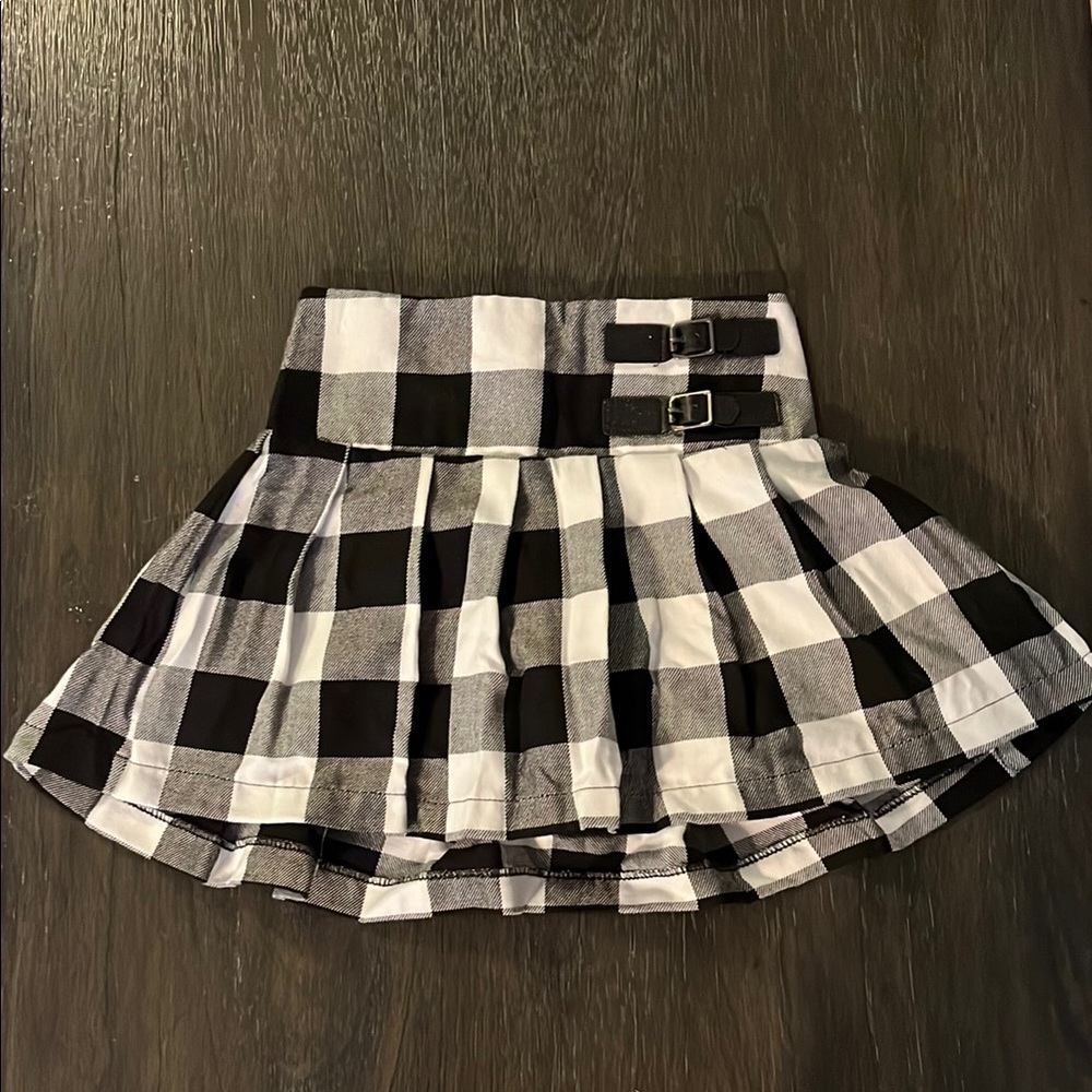 Justice Plaid Black and White Girl’s Skirt